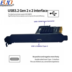 2026 nuevo conector USB 3,2 de 20Gbps, adaptador <span class=keywords><strong>PCI</strong></span> <span class=keywords><strong>Express</strong></span> X4 <span class=keywords><strong>PCI</strong></span>-E 4X, tarjeta controladora SATA de 15 Pines, alimentación en Stock - Product Image 3