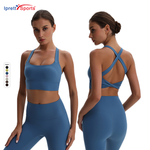 Chaleco deportivo de gimnasio para mujer <span class=keywords><strong>Ipretty</strong></span> en azul y rosa de talla grande, Tops cortos transpirables, estilo Simple, colección de primavera para adultos, Top Halter - Product Image 2