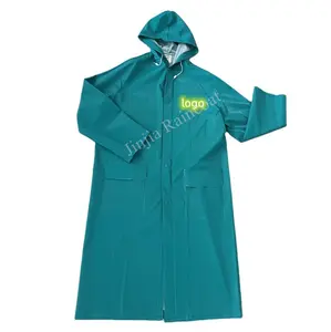 Factory Manufacturer Price Outdoor Work Waterproof Raincoat Heavy Duty PVC Polyester Rain Coat For Men