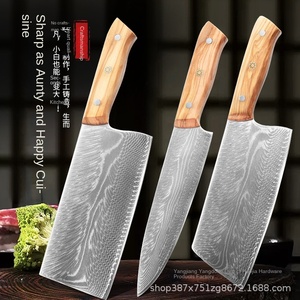 Couteau de chef damas avec manche en bois d'<span class=keywords><strong>olivier</strong></span> couteau de cuisine ménager tranchant pour outil de coupe de viande pour bouchers - Product Image 3