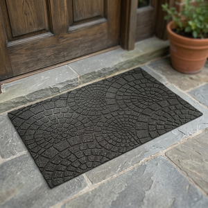 Rubber Door Mosaic Design Eco Friendly Durable Anti-Slip Washable Black 45x75cm 1cm Thick Floor <b>Mat</b> Grip Safety for Indoor - Product Image 2