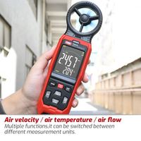 Anémomètre numérique portable TASI TA642A avec écran LCD 4 chiffres pour la mesure de la température de l'air, de la vitesse du flux et de la vitesse du vent (haut/bas)