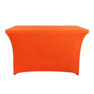 Traditional Style Tablecloth <b>Red</b> Elastic Fit for High Tables Spandex <b>Material</b> Digital Printing Solid Color for Wedding Events - Product Image 4