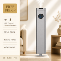 Diffuseur de parfum biphasique sur pied en aluminium, 1500 ml, 2500-4000 m³, double commande, télécommande WiFi, 15W, CE FCC, pour maison et hôtel