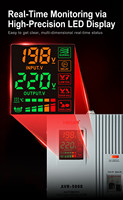 HEYA AVR-5000 Régulateur de tension automatique monophasé AC 50Hz 5kVA 140-260/80-270v Affichage numérique 90% d'efficacité