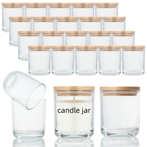 ขวดแก้วใสสำหรับเทียนหอมแบบขายส่ง ขนาด 200 มล./290 มล./400 มล. พร้อมฝาโลหะ สำหรับคริสต์มาส อีสเตอร์ วันวาเลนไทน์-ทนความร้อน - Product Image 1
