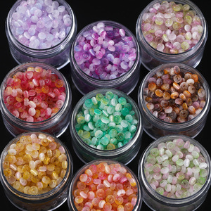 Perles en verre bicolores brossées œil de chat 2x4mm, perles en vrac mélangées pour la fabrication de bijoux DIY, vente en gros - Product Image 3