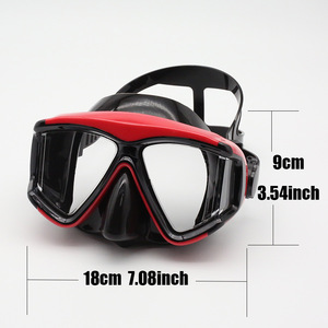 Diving Mask Adult Silicone Waterproof Anti-Fog PC Lens Two Windows 18cm 9cm Red Black Blue Yellow - Product Image 1