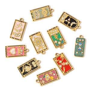Bijoux personnalisés en acier inoxydable 316L, pendentifs et breloques tendance, cartes de tarot 3D pour la création de bracelets et colliers. - Product Image 2