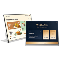 Pantalla de Señalización Digital LCD con Sistema Operativo Android y CMS Integrado para Menús de Restaurantes de Comida Rápida, Formato L de 23.8 Pulgadas, para Mesas y Ascensores
