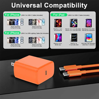 Cargador Rápido GaN PD 3.0 OTP de 45W Tipo-C Naranja (EE. UU./UE) Ecológico para Tablets Serie 17, Smartwatches y Teléfonos Móviles