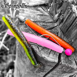 Spinpoler Fat Worm Senko <span class=keywords><strong>Finesse</strong></span> Tpr Ned Worm Rig 2.75" Stickbait Soft Fishing Lures Swim Bait 14pcs With Box Swimbait Bass Pike - Product Image 2