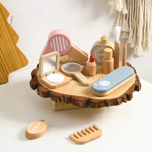 Set di trucco per bambini in legno ragazze gioco di ruolo pettine per capelli specchio Mascara regali giocattolo trucco per ragazza Montessori - Product Image 3