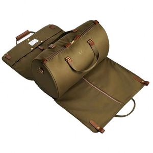 Bolsa de viaje portátil personalizada con logotipo de fábrica BSCI, bolsa de lona convertible para trajes de hombre, bolsa de fin de semana. - Product Image 1