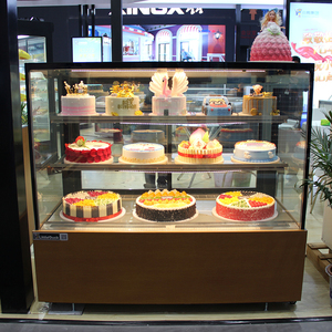 Réfrigérateur commercial d'affichage de gâteau à refroidissement par air à température unique avec éclairage LED et portes coulissantes en verre pour pâtisseries - Product Image 4