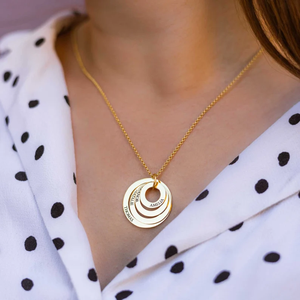 Personalisierte Mama-Halskette mit 2-6 Gravierten Anhängern, Edelstahl Silber Gold Roségold Schmuck, Muttertagsgeschenk für Frauen - Product Image 3