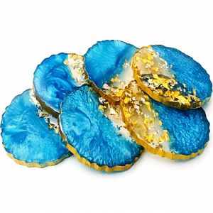 Ensemble de sous-verres en résine faits à la main de style ange pour tasses à thé et à café, et protection élégante de table pour bar, cuisine, maison, fête - Product Image 1