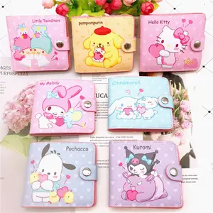 New style Japanese cartoon Sanrio PU coin purse Melody casual short zipper purse cute Kuromi Key Bag