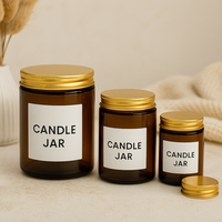 Vente en gros de pots à bougies en verre ambré vides de 8 oz avec boîte d'emballage pour la fabrication de bougies à marque privée