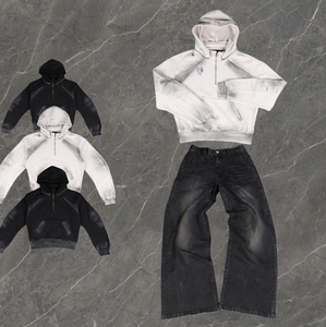 Nouveau sweat à capuche oversize vintage avec fermeture éclair, personnalisé en polyester/coton, taille XL, effet délavé 3D pour effet soleil - Product Image 1