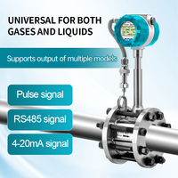 DN150 Vortex Flowmeter 4-20mA RS485 denyut nadi 1.0% akurasi Gas air uap oksigen cairan pengukuran kompensasi suhu