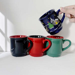 Zibo Ceramic Christmas Mugs Porcelain 7102 Holiday Design For General Use Presents - Product Image 1