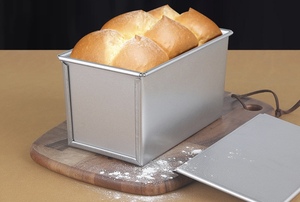 उच्च गुणवत्ता वाले बेकरी ब्रेड एल्यूमीनियम लोफ पैन ढक्कन के साथ ढक्कन गैर-छड़ी रोटी टोस्ट मोल्ड के साथ - Product Image 4