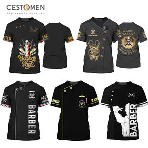Camiseta <span class=keywords><strong>de</strong></span> Barbería CESTOMEN, Diseños 3D, Logotipos Personalizados, Camisetas <span class=keywords><strong>de</strong></span> Manga Corta para Hombres y Mujeres, Uniforme <span class=keywords><strong>de</strong></span> Peluquero, Camisetas para Corte <span class=keywords><strong>de</strong></span> Cabello - Product Image 2