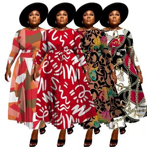 Vestido Largo Informal de Gasa Transpirable con Cuello Alto y Borlas Florales para Mujer, Estilo Europeo y Americano, para Primavera y Otoño, Holgado, Estilo Medio Oriente - Product Image 5