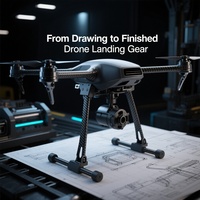 Train d'atterrissage de drone en tube de fibre de carbone personnalisé à partir d'un dessin, service d'usinage CNC 3K pour UAV