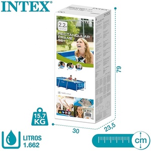 Piscine rectangulaire à cadre métallique <span class=keywords><strong>Intex</strong></span> 28270 8,5' X 5,3' X 2,13' Grande piscine rectangulaire <span class=keywords><strong>gonflable</strong></span> - Product Image 5