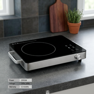 Placa de Cocina Eléctrica de Cerámica de 2000W, Portátil, Plana, de Vidrio, Eficiente Energéticamente, para Encimera de Cocina - Product Image 2