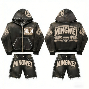 Nuovo <span class=keywords><strong>Abbigliamento</strong></span> Cargo da <span class=keywords><strong>Uomo</strong></span> in Cotone 100% Lavorato a Maglia, Traspirante, con Stampa Digitale Pesante Effetto <span class=keywords><strong>Vintage</strong></span>, <span class=keywords><strong>Stile</strong></span> OEM - Product Image 1