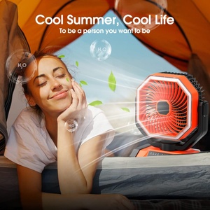 Portable Rechargeable Camping Fan with LED Lamp New Outdoor Electric Product for Picnics and Hotels - Product Image 4
