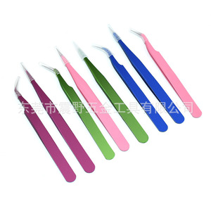 Pinzas de Colores Macaron para Diario, Clips de Diamantes de Imitación, Pegatinas de Papelería, Puntas Curvas y Puntiagudas para Pestañas Postizas, ¡Venta Caliente! - Product Image 4