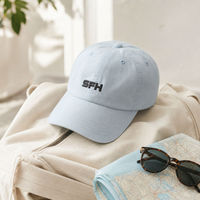 Lichtroze Lichtblauwe Geborduurde Baseballpet SFH Logo Verstelbare Casual Pet