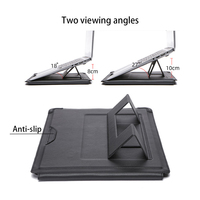 Housse pour ordinateur portable avec support, housse de protection pour ordinateur portable en cuir PU réglable à plusieurs angles, anti-infiltration, pour 13, 14, 15, 16 pouces