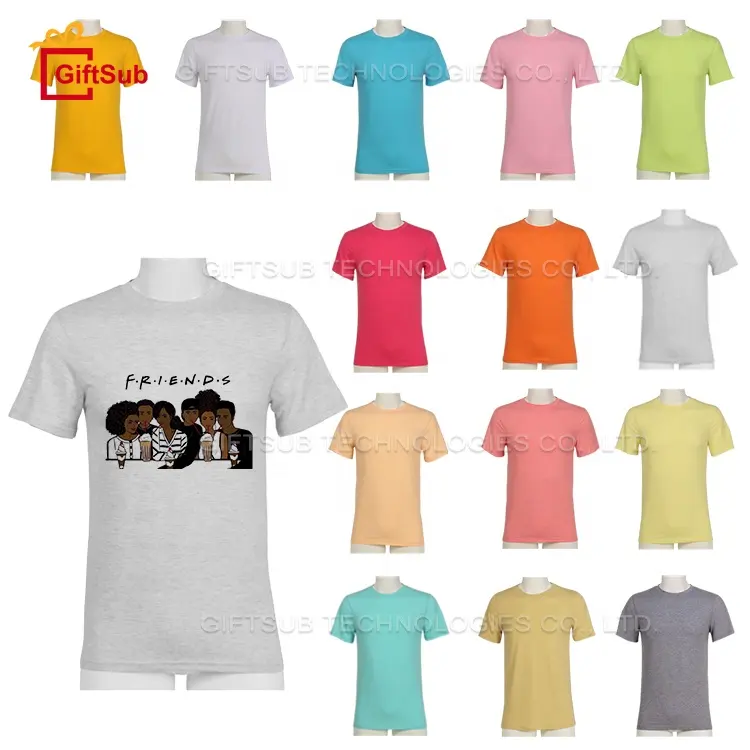 Promotion Sublimation Blank Polyester Baumwolle Feel Pastellfarben T-Shirt Großhandel