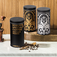 Service tout-en-un : boîte en métal ronde personnalisée pour thé, café, sucre, épices, emballage en métal, boîte à café