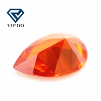 Qualité 5A 2x3mm-10x14mm, taille poire orange/orange rouge zircone cubique pierres précieuses en vrac en forme de poire synthétique découpées à la machine pierres CZ