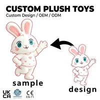 Boneka Hewan Kelinci Lucu Isi Dakron untuk Dekorasi Kamar OEM ODM Boneka Plush Kustom