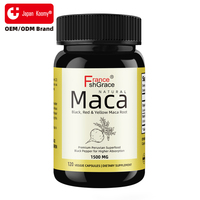 Píldoras de Maca Shecome 1500mg personalizadas para agrandamiento del pene, suplemento negro, amarillo y rojo para hombres, mejora la energía, cápsulas de Maca para hombres