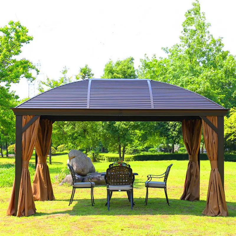 Gran oferta al aire libre gazebo techo impermeable techo de aluminio jardín toldo villa gazebo jardín