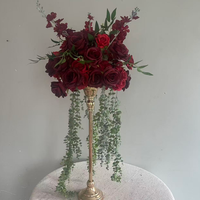Boule de fleurs en soie rouge bordeaux de 30 à 60 cm, centre de table de mariage, arrangement pour réception, décoration de haute qualité, moderne et élégante