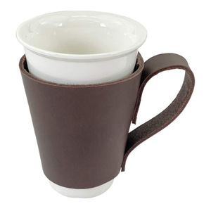 Fundas personalizadas de cuero para vasos de cerveza y bebidas, fundas sencillas y elegantes para vasos de uso doméstico, protectores creativos para vasos con - Product Image 1