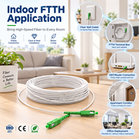 Kabel Fiber Optik FTTH Pre-Terminasi Dalam Ruangan UKCC GJXH GJXFH SC APC G657A2 LSZH Panjang Sesuai Pesanan