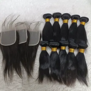 Letsfly Hair Bundles 10PCS Straight Virgin Remy Human Hair 3PCS Free Gift Closure Free Shipping Hair Vendor Supplier