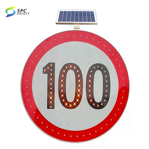 Calles personalizadas Escuelas Estacionamientos Restricción de límite de velocidad con energía solar Señalización de advertencia LED Límite de velocidad solar Señal de tráfico - Product Image 3