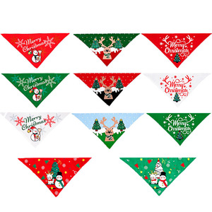 Yisi Pet Christmas Triangular Bib Reindeer Print Dog Cat <b>Scarf</b> Winter Accessory - Product Image 2