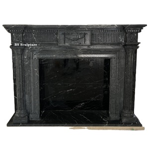 Interno <span class=keywords><strong>nero</strong></span> marquina marmo <span class=keywords><strong>nero</strong></span> moderno camino mantello scultura - Product Image 5
